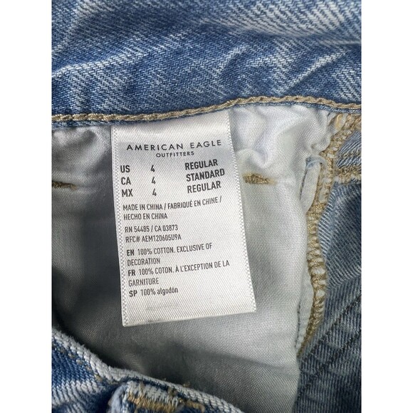 American Eagle Relaxed Mom Jeans Women’s 4 Regular Light Wash 100% Cotton Denim - Picture 7 of 9